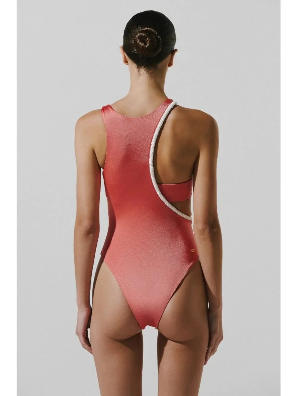Baobab Bianca Embellished One Piece Bathing Suit Lorei Orange Womens Size XS